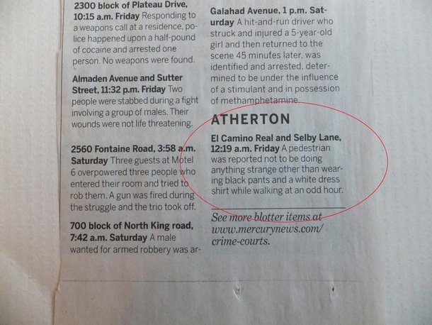Pic #4 - This is what the police blotter looks like in a place where the average house costs  Million