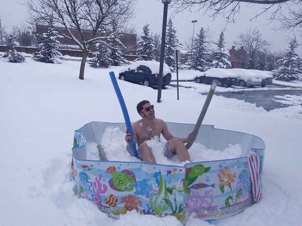 Pic #5 - Boyfriend got some snow his roommate was in the Virgin Islands A photo battle was the only solution OC