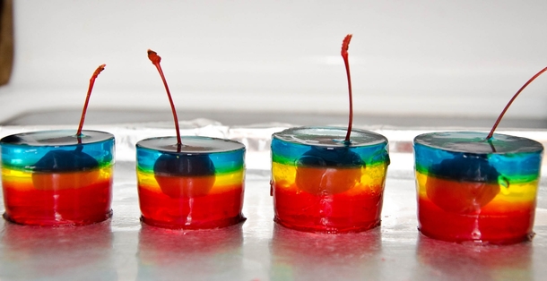 Pic #5 - Gave making rainbow jello shots a try