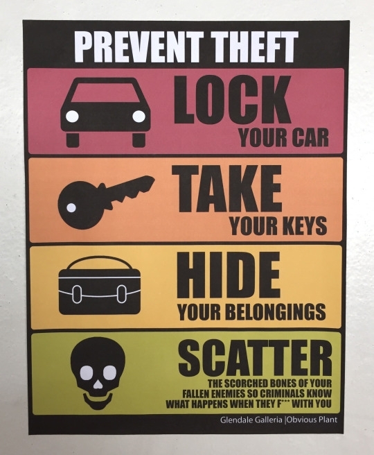 Pic #5 - I added some new anti-theft signs to a mall parking lot