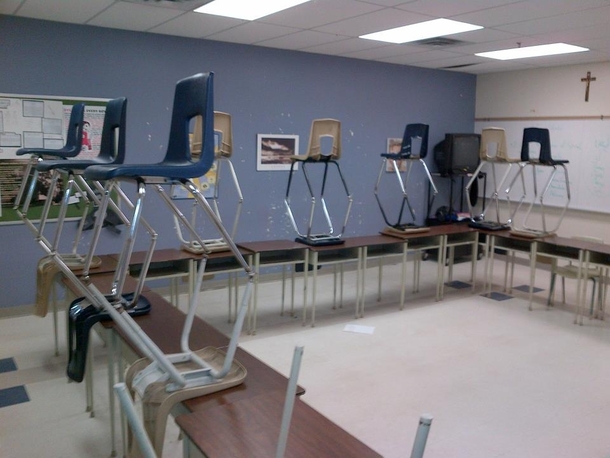 Pic #5 - My class decided to make little chair structures and it ended up escalating to something really big that everyone in the school knew about and ended up in the schools yearbook