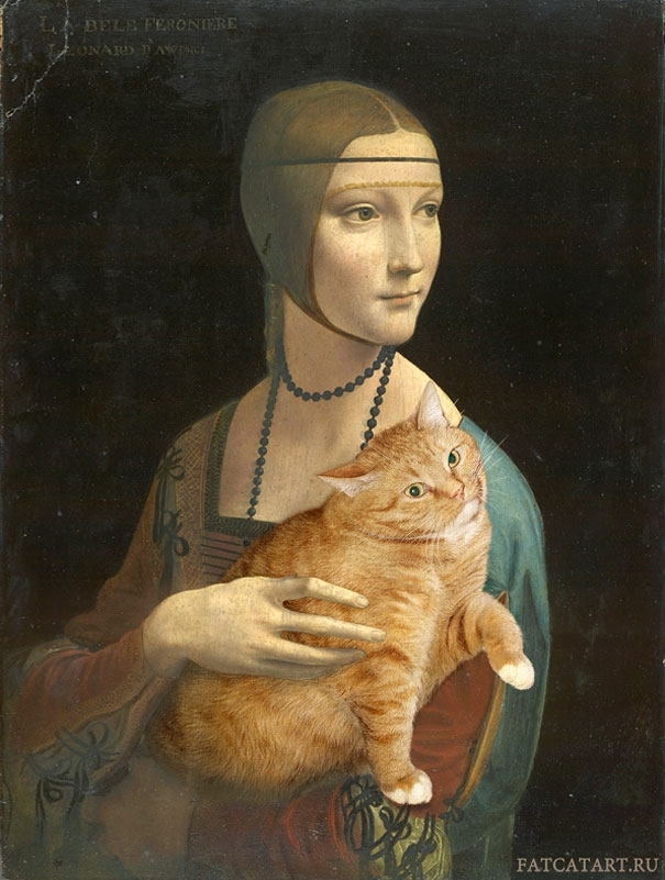 Pic #5 - Russian Artist Inserts Her Fat Cat Into Iconic Painting