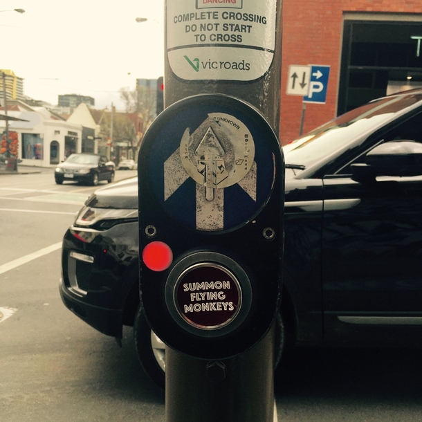 Pic #5 - Workmate put these stickers on crossing buttons around Melbourne