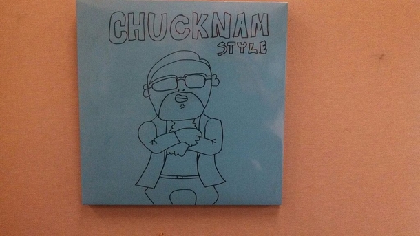 Pic #54 - Every week I draw a new version of my co-worker on his dry erase board He is a quiet  year old man and doesnt really know how to feel about this