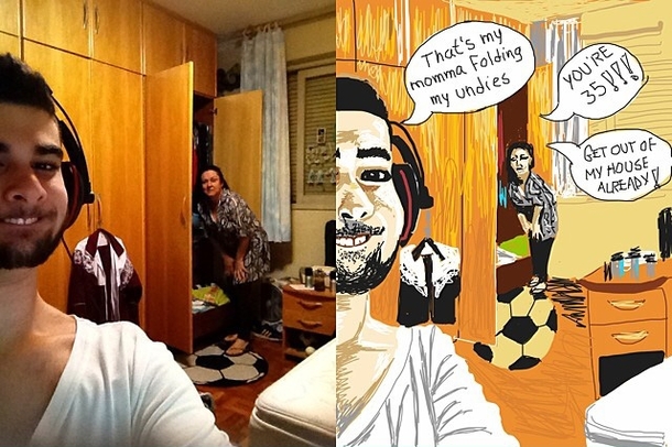 Pic #6 - People post selfies other people draw them