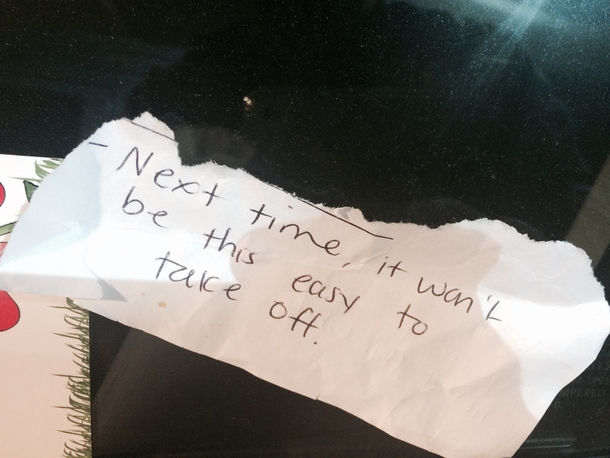 Pic #6 - Someone parked like a dick in our garagehis car was covered in these notes