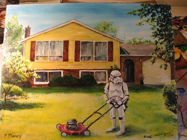 Pic #7 - Artist takes thrift store paintings and adds his personal touch
