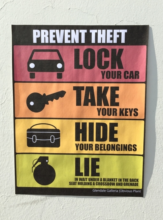 Pic #7 - I added some new anti-theft signs to a mall parking lot
