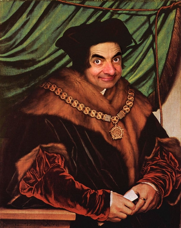 Pic #7 - Mr Bean in the middle of historical photos