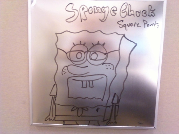 Pic #72 - Every week I draw a new version of my co-worker on his dry erase board He is a quiet  year old man and doesnt really know how to feel about this