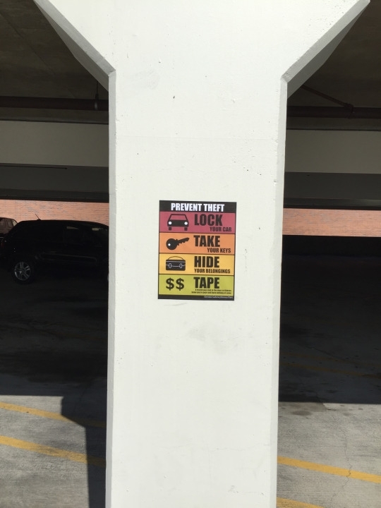 Pic #8 - I added some new anti-theft signs to a mall parking lot