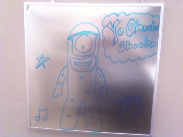 Pic #80 - Every week I draw a new version of my co-worker on his dry erase board He is a quiet  year old man and doesnt really know how to feel about this