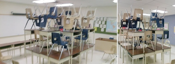 Pic #9 - My class decided to make little chair structures and it ended up escalating to something really big that everyone in the school knew about and ended up in the schools yearbook
