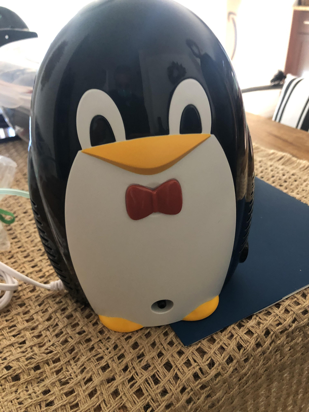 Picked up a nebulizer from the pharmacy for my  year old mom This is what we got interesting spot for the tubing connection
