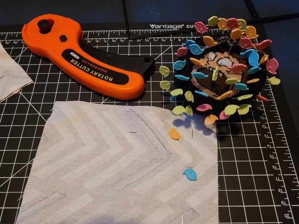 Picked up sewing as a new hobby and quickly realized I needed a pincushion Very happy with how my first project turned out