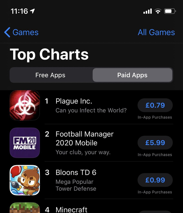 Plague Inc now top of paid apps on the app store