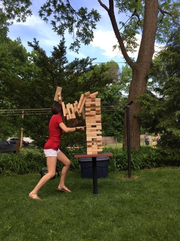 Played giant jenga on Memorial Day girlfriend lost