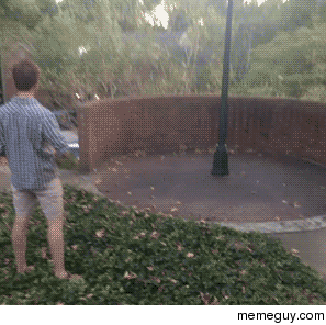 Playing frisbee alone
