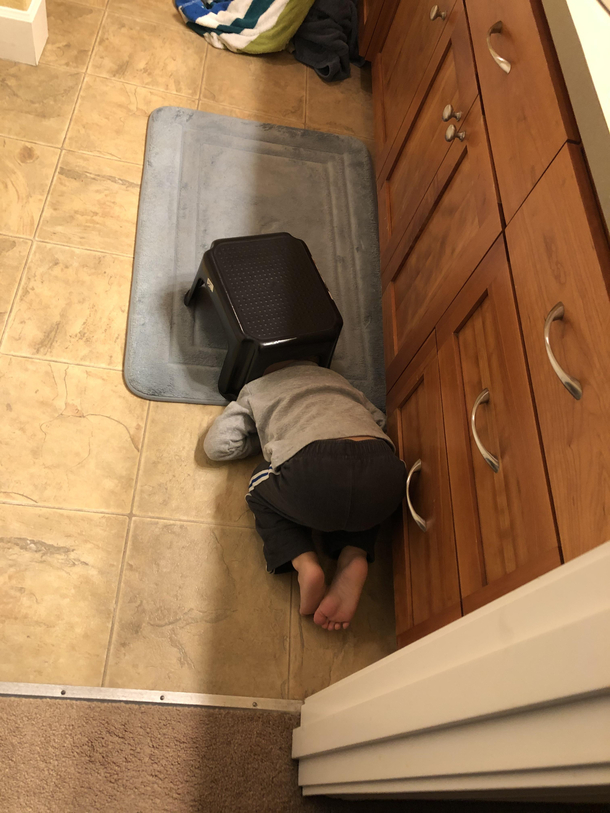 Playing hide and seek with a  year old