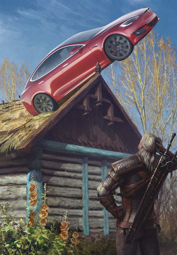 Playing the Witcher in your Tesla What could go wrong