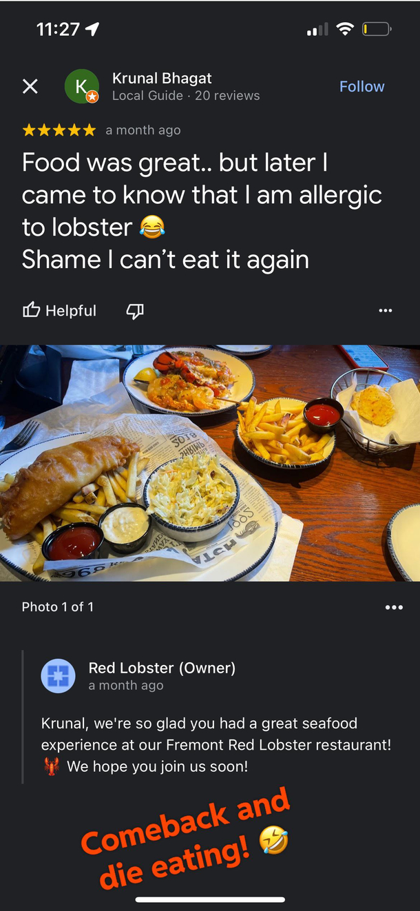 Please comeback and die eating