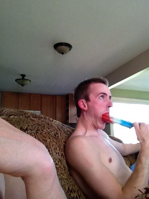 Please enjoy the worst possible candid photo of my buddy eating a popsicle