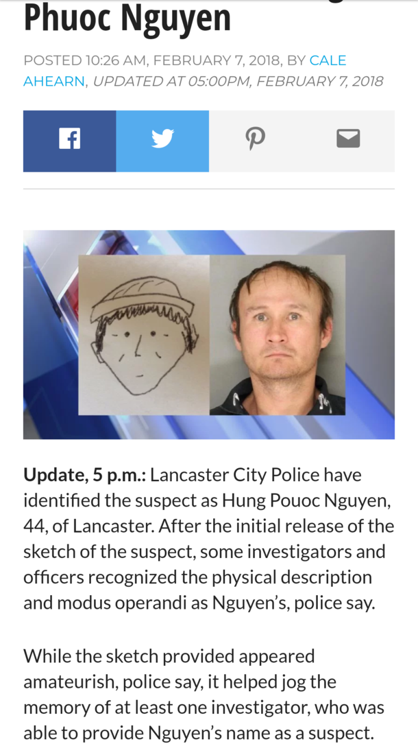 Police identify man from amateur sketch source in comments