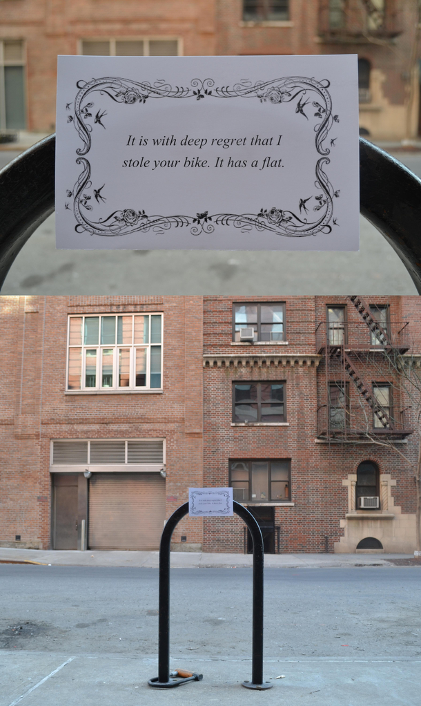 Polite bike thief