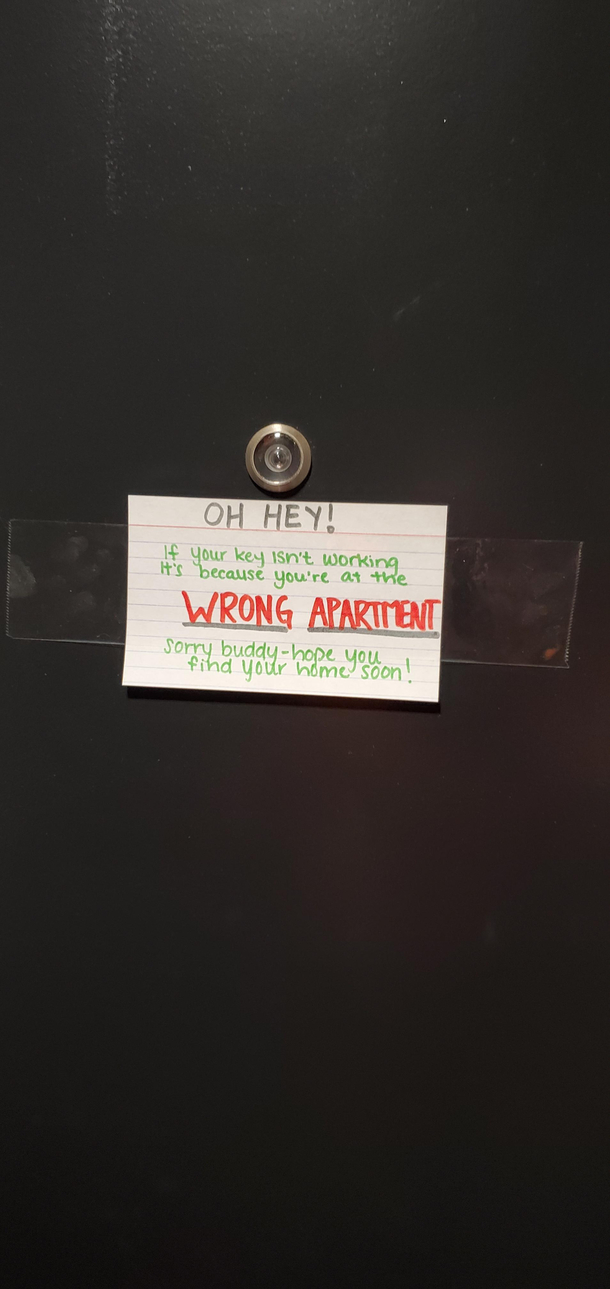 Polite Note To drunk Neighbour