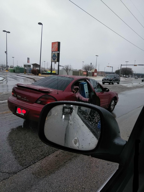 Pontiac Grand Am with a busted out window Child endangerment  fucked up priorities  tax refund loot  certifiably classy