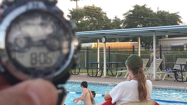 Pool closes at pm Kids changed the clock  minutes back while life guards didnt notice