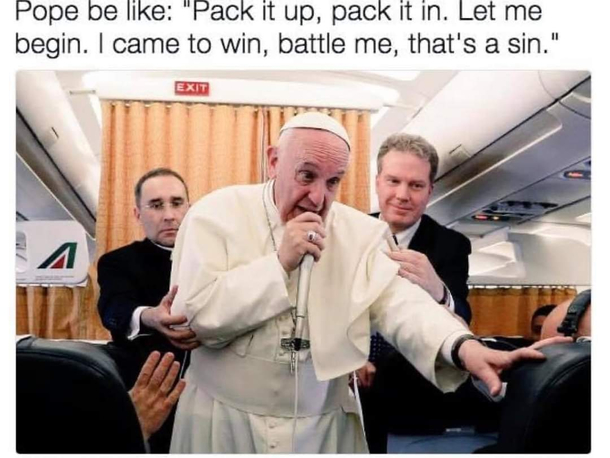 Pope droppin rhymes