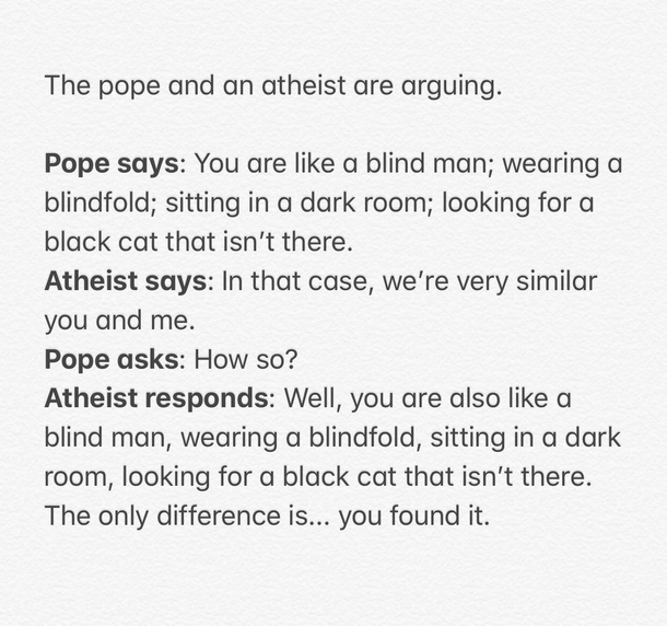 Pope vs Atheist