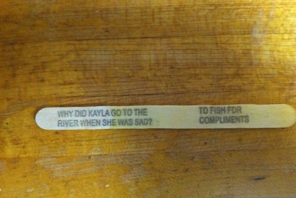 Popsicle sticks have gotten funny again