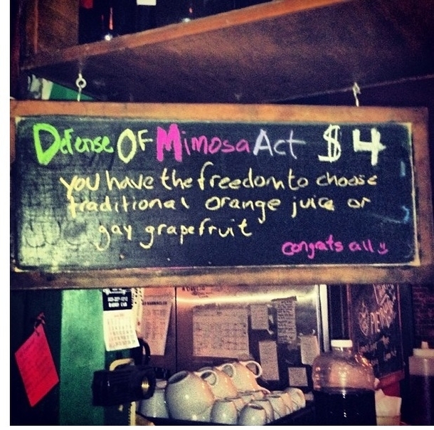 Portland bar celebrating DOMA defeat in a very Portland way