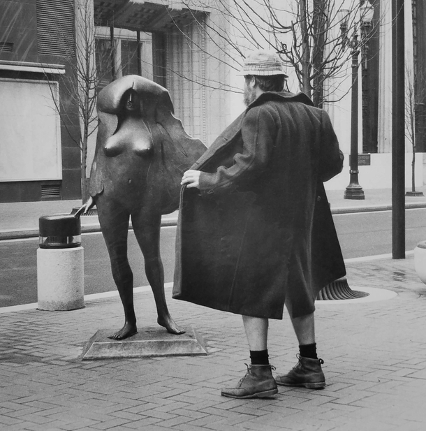 Portland Mayor Bud Clark with Public Art 