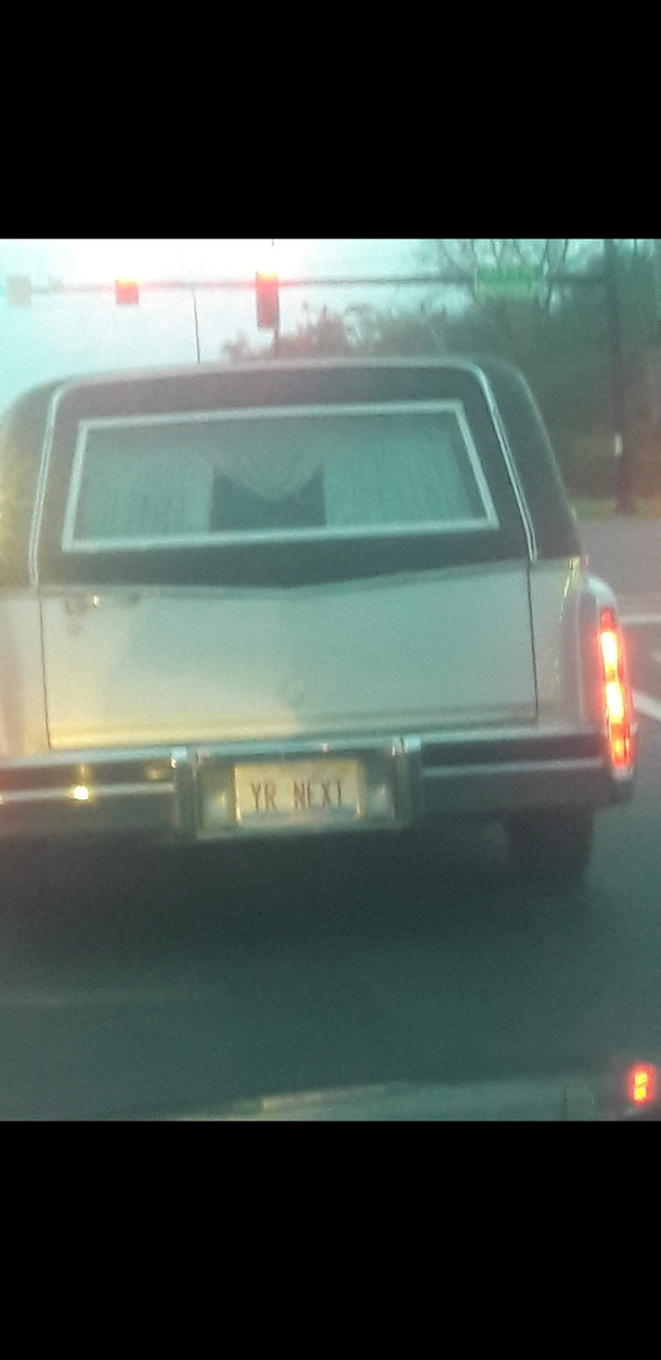 Possibly the Greatest License Plate for a Hearse