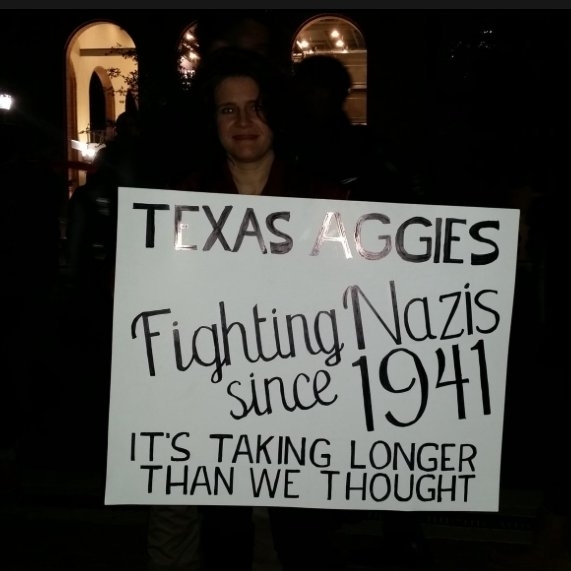 Posted from tonights protest of a White Nationalist speaker at Texas AampM