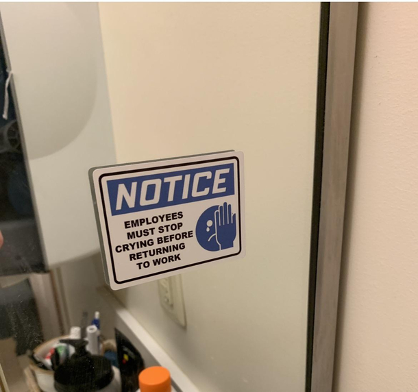 Posted in staff bathroom at hospital