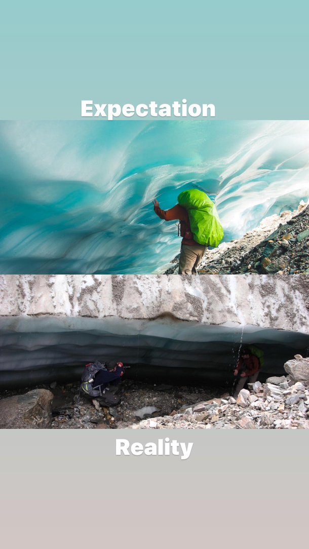 Posted top photo on my instagram with questions of where the icecave was but the reality it was a small ice overhang