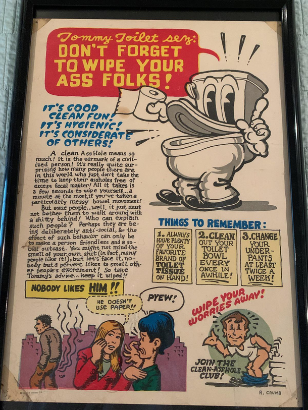 Poster hanging in my parents bathroom
