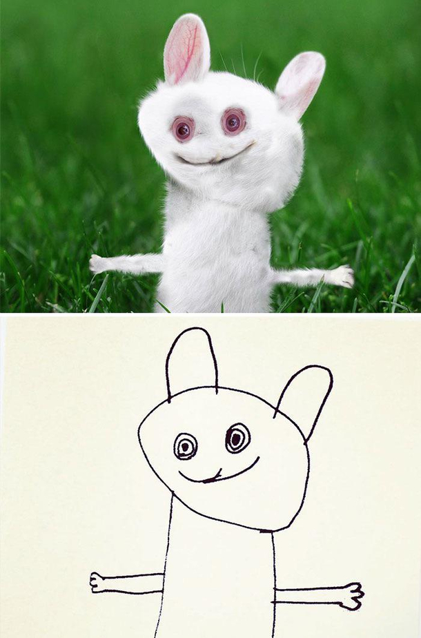 Posting a pictures of a guys photo shop talent taking his sons drawing to life day 