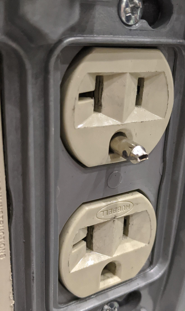Power outlet at my work taking a smoke break