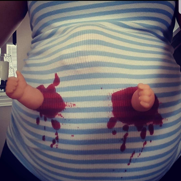 Preggo for Halloween and having fun with it