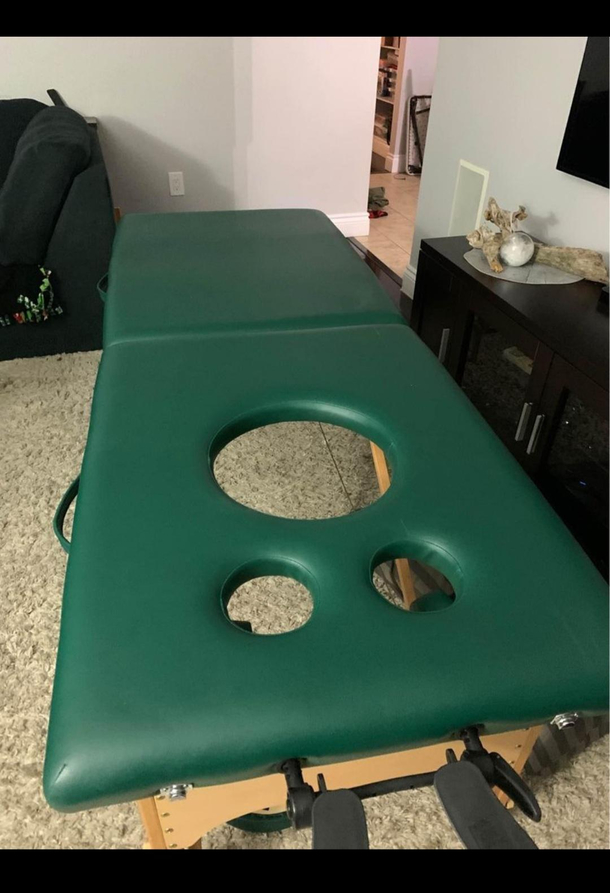 Pregnancy massage table Amazing invention but cant stop laughing