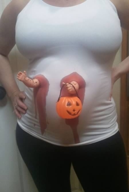 Pregnant lady a Halloween costume