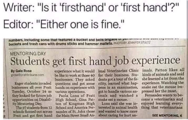Pretty sure editor didnt think of it twice