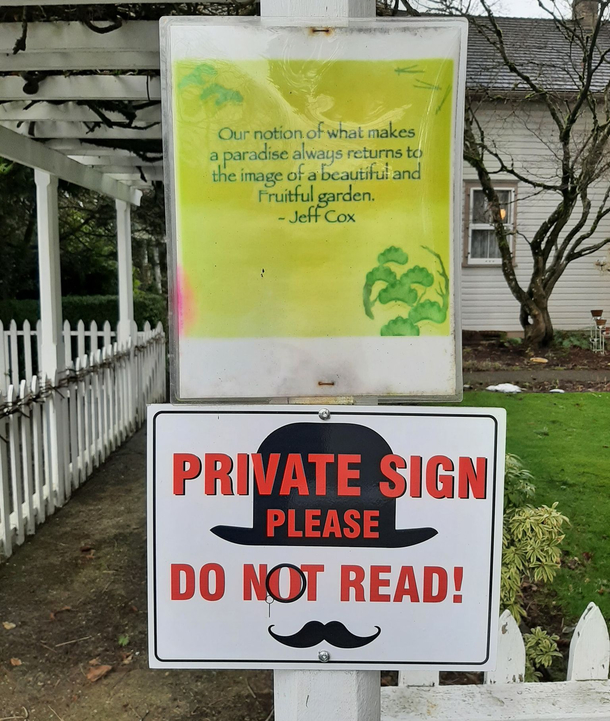 Private Sign Please do not read