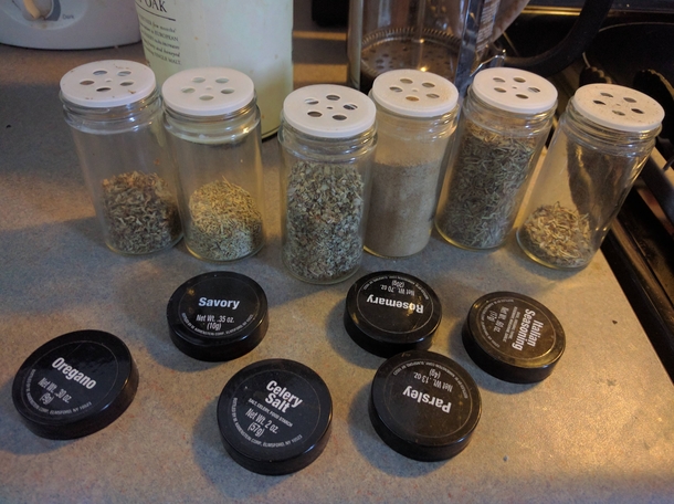 Pro tip When cooking dont remove all the spice lids at the same time