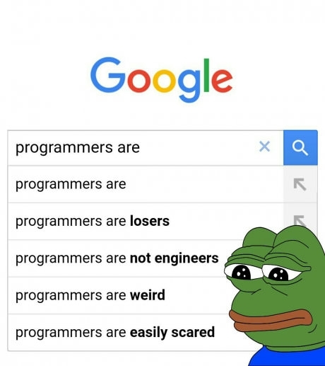 Programmer Pepe is sad